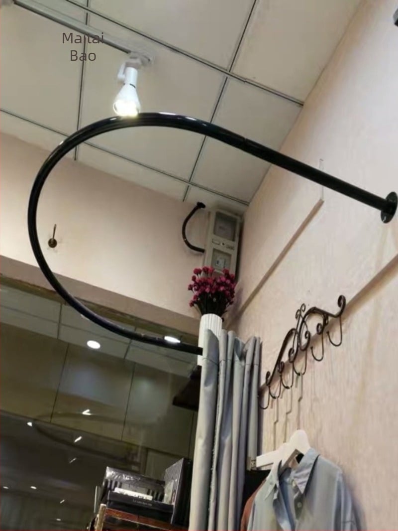 Bară în formă de U pentru cabină de probă cu perdea – perdea pentru ușa garderobei, Brand: Altul; Material: Altul; Stil: Altul