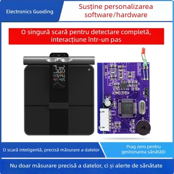 PCB personalizabil pentru cântar inteligent de greutate și grăsime corporală cu interacțiune om-mașină – soluție de design și dezvoltare; termen de livrare 10–30 zile; produse aplicabile: cântar inteligent de greutate și grăsime; domeniu de aplicație: casă