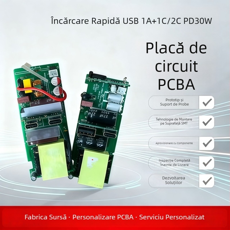 Modul PCB de încărcare USB PD 30W cu porturi USB-A 1A și USB-C 1C/2C