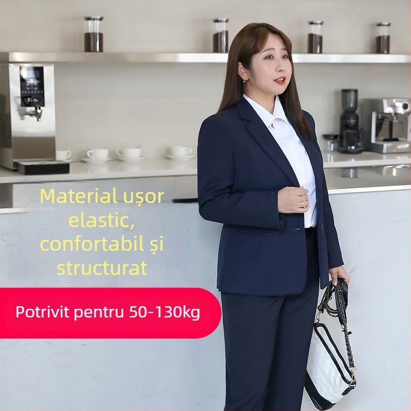 Set sacou dama | Material: nylon/spandex, Model: solid, Mâneci lungi, Guler sacou, Lungime obișnuită (50–65 cm)