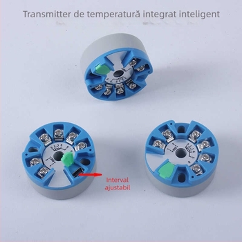 Transmițător integrat PT100 pentru temperatură, ieșiri 4-20 mA și 0-10 V, cu izolație
