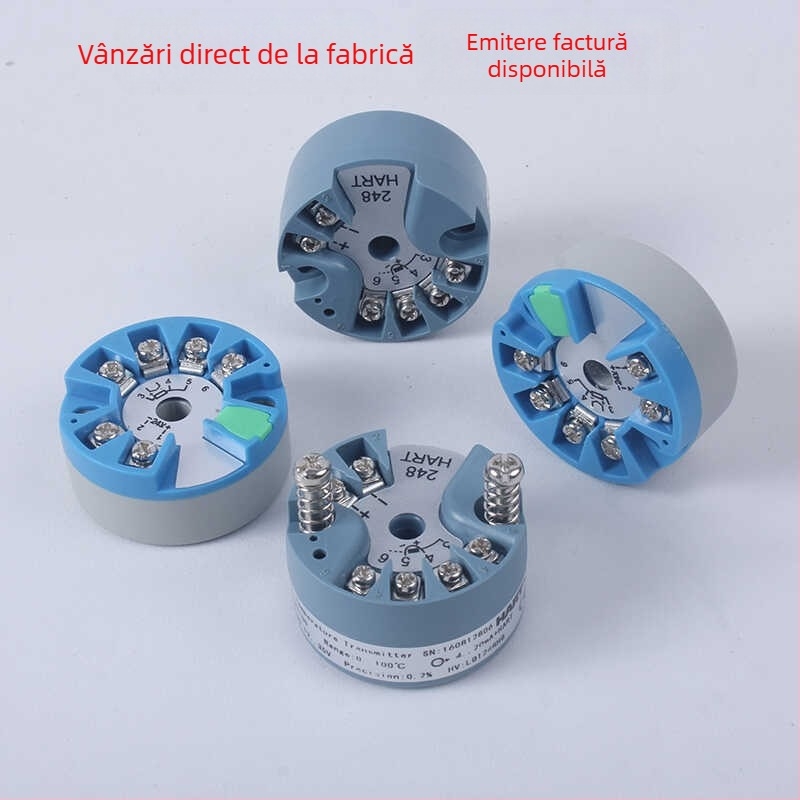 Transmițător integrat PT100 pentru temperatură, ieșiri 4-20 mA și 0-10 V, cu izolație