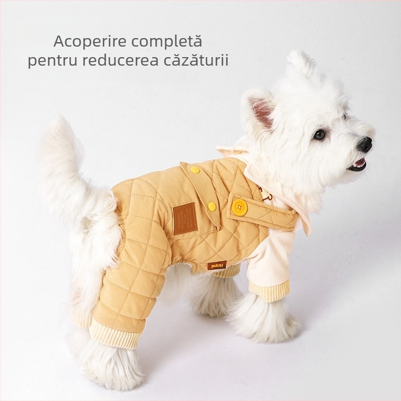 Hoopet Salopetă pentru animale de companie, pisici și cățeluși, toamnă-iarna, călduros casual din poliester