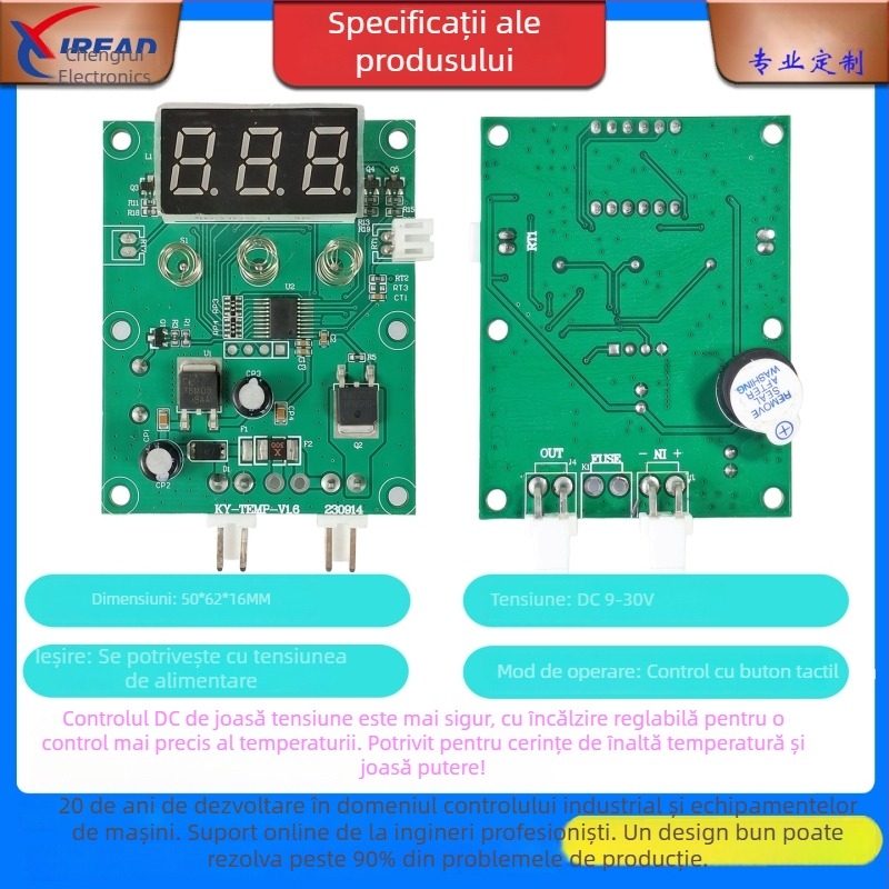 Placă de control pentru termostat cu afișaj digital, PCBA personalizată, control digital de înaltă precizie, marca Chengrui, capacitate 50 000 de unități