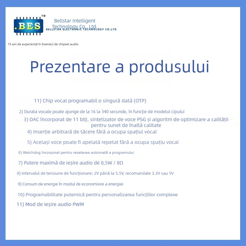 Placă de circuite pentru Walkie-Talkie 2.4G Bes24190 (4.5V, 20mA, capacitate 3.0 milioane, compatibil cu walkie-talkie pentru copii 2.4G)