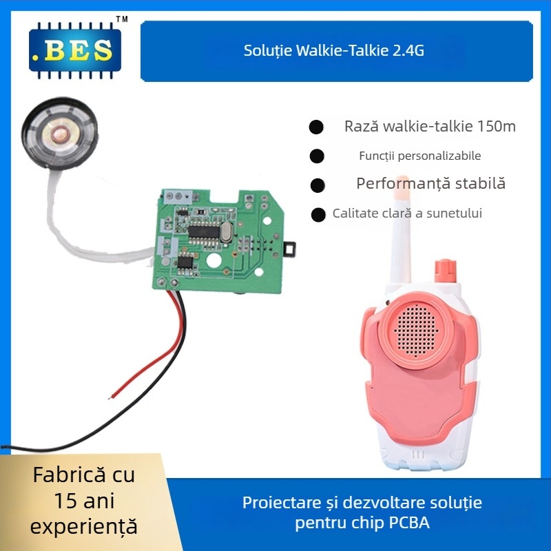 Placă de circuite pentru Walkie-Talkie 2.4G Bes24190 (4.5V, 20mA, capacitate 3.0 milioane, compatibil cu walkie-talkie pentru copii 2.4G)