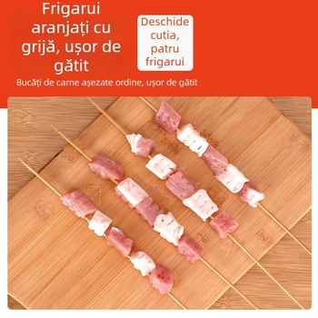 Set de bețișoare pentru grătar — String Duoduo, PP, 120 buc., reutilizabil, 4 rânduri pentru înșirare rapidă, Stil chinezesc nou