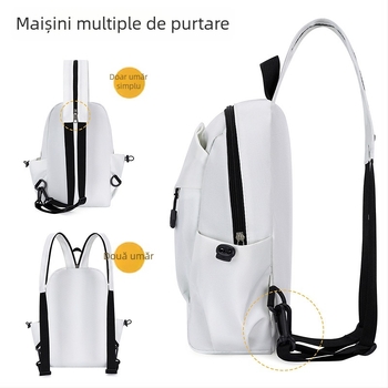 Geantă de piept pentru bărbați, în stil street, din nylon, impermeabilă, reduce sarcina, căptușeală din poliester