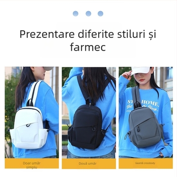 Geantă de piept pentru bărbați, în stil street, din nylon, impermeabilă, reduce sarcina, căptușeală din poliester