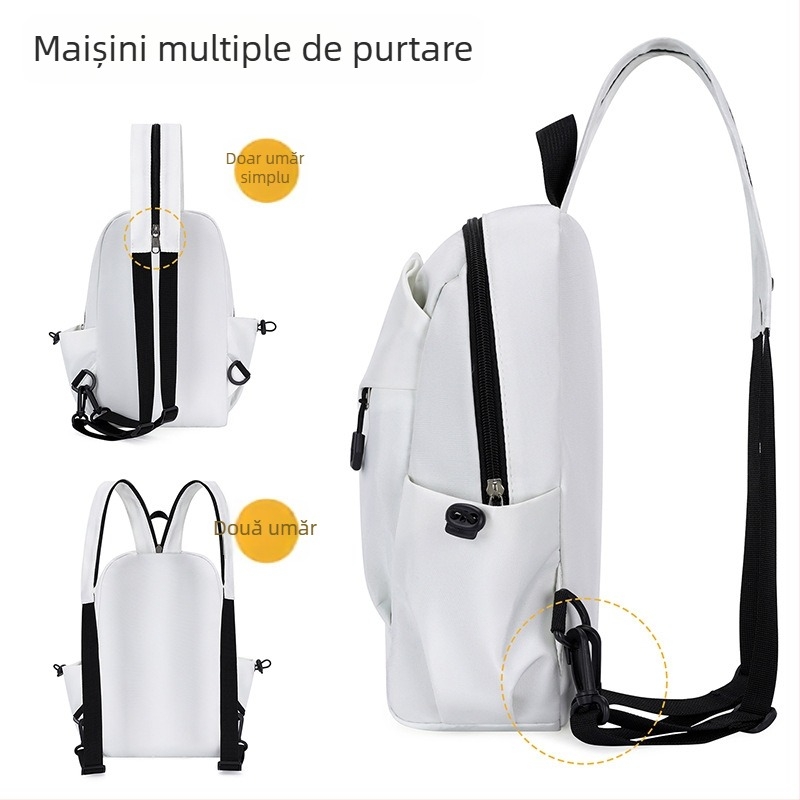 Geantă de piept pentru bărbați, în stil street, din nylon, impermeabilă, reduce sarcina, căptușeală din poliester