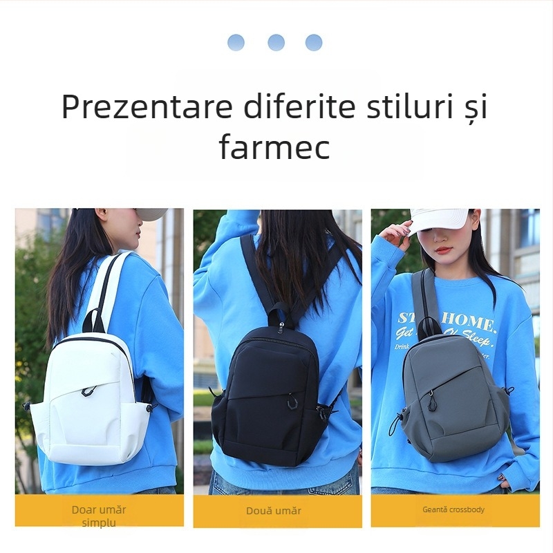 Geantă de piept pentru bărbați, în stil street, din nylon, impermeabilă, reduce sarcina, căptușeală din poliester