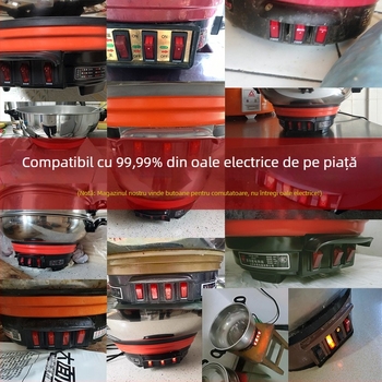 Comutator pentru oală electrică cu buton LED în formă de barcă, puteri 500W/800W/2100W, IP50