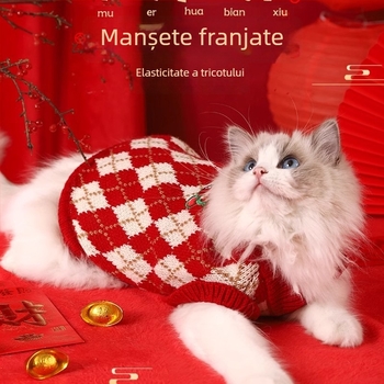 Pulover din lână pentru pisici și câini, stil casual, toamnă-iarnă