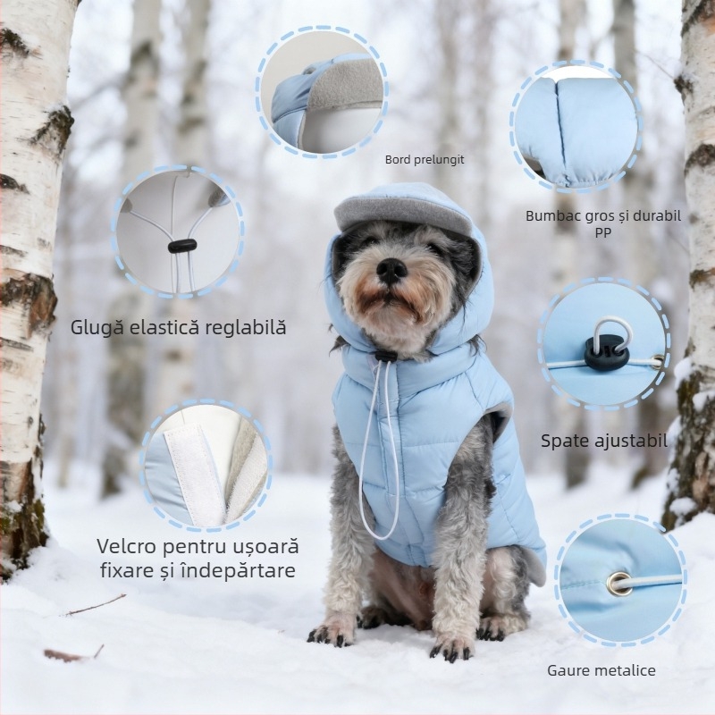 Beijue Vestă de câine din poliester, unisex, toamnă–iarna, stil drăguț