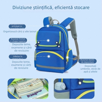 Rucsac școlar unisex cu protecție a coloanei vertebrale (clasele 1-6; material Oxford; respirabil)