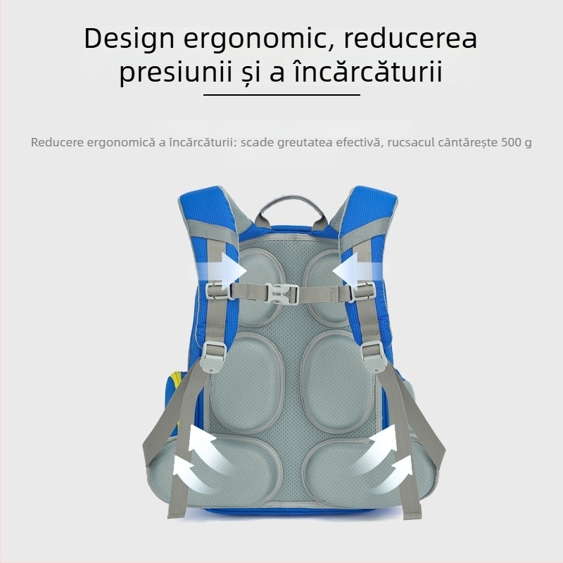 Rucsac școlar unisex cu protecție a coloanei vertebrale (clasele 1-6; material Oxford; respirabil)