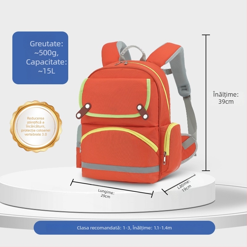 Rucsac școlar unisex cu protecție a coloanei vertebrale (clasele 1-6; material Oxford; respirabil)