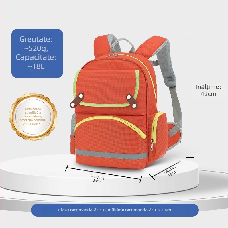 Rucsac școlar unisex cu protecție a coloanei vertebrale (clasele 1-6; material Oxford; respirabil)