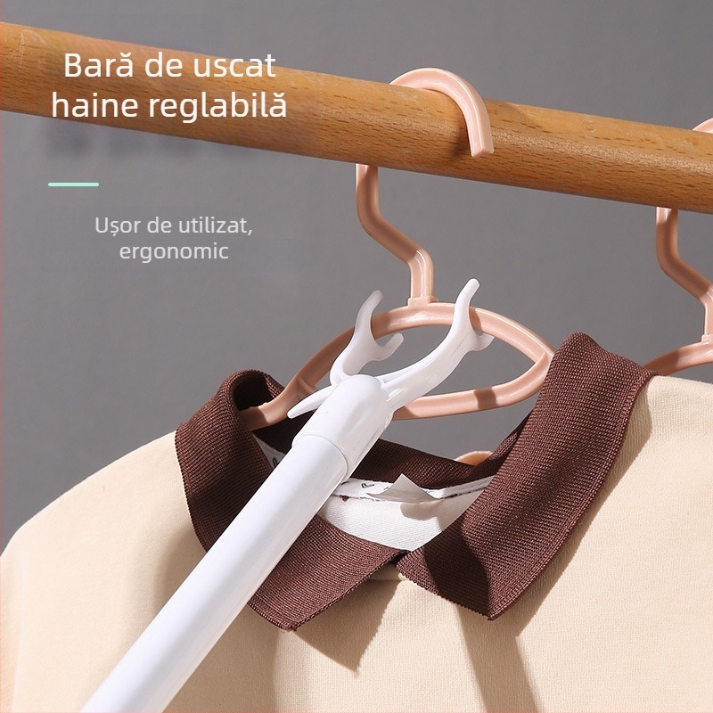 Bară de uscat haine din plastic pentru balcon, portabilă, cu design interconectat (lansată în 2013)