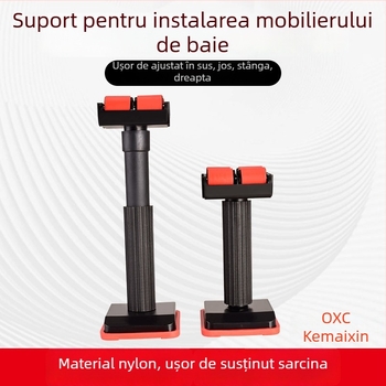 Sprijin reglabil pentru dulap de baie cu role (Material: nylon; Model: nylon cu rolă; Scop: instrument pentru montaj raft în dulapul de baie; Brand: Kemaixin)