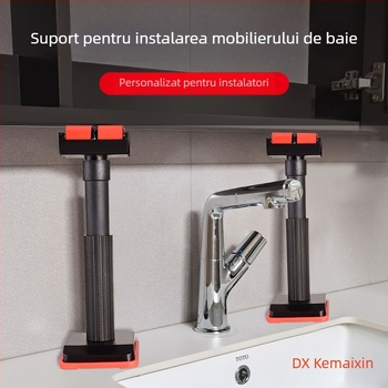 Sprijin reglabil pentru dulap de baie cu role (Material: nylon; Model: nylon cu rolă; Scop: instrument pentru montaj raft în dulapul de baie; Brand: Kemaixin)