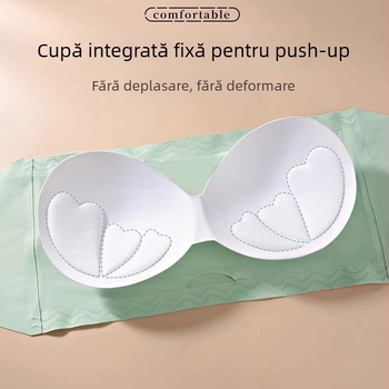 Bustier bandeau fără bretele – Cupă completă, Cupe subțiri modelate, Ice Silk țesătură, respirabil, anti-alunecare