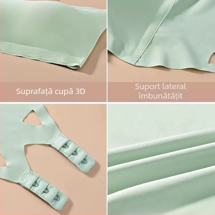 Bustier bandeau fără bretele – Cupă completă, Cupe subțiri modelate, Ice Silk țesătură, respirabil, anti-alunecare