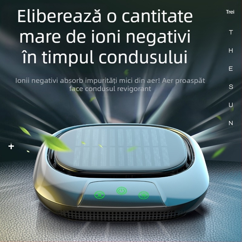 Purificator de aer solar pentru mașină cu ioni negativ pentru interior – elimină formaldehidă, ceață și mirosuri