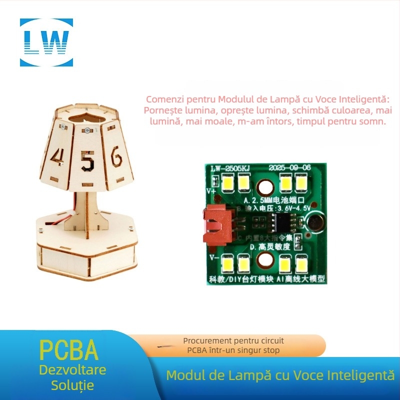 Modul lampă de birou cu voce inteligentă, control vocal – Placă de circuit DIY integrată, Brand L.w, Capacitate 100000