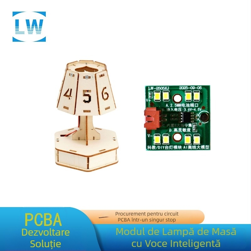 Modul lampă de birou cu voce inteligentă, control vocal – Placă de circuit DIY integrată, Brand L.w, Capacitate 100000