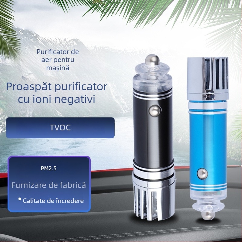 Purificator de aer pentru mașină cu ioni negativi – eliminare mirosuri, 12V, 0,75W, 3,8 milioane de ioni, ieșire 12/24V