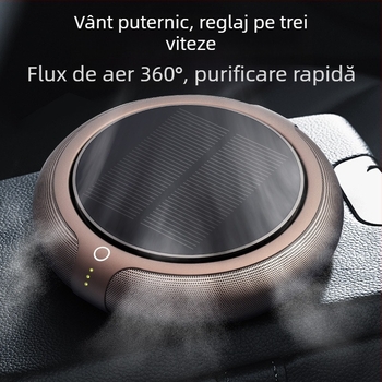 Purificator de aer pentru mașină alimentat cu energie solară și dispozitiv de aromaterapie, elimină formaldehidă și mirosuri
