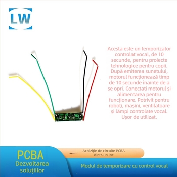 Modul de temporizare cu control vocal, ventilator cu senzor vocal și model de mașină (Marcă: Lw, Capacitate: 100000)