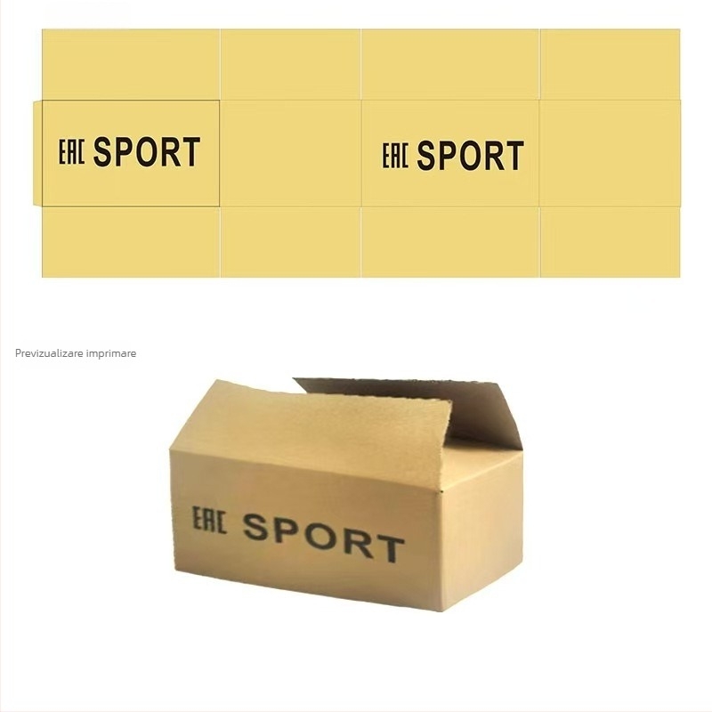 Cutii de carton pentru ambalare – carton ondulat, grosime 5, greutate hârtie 150, întărite, cutie lipire cu imprimare