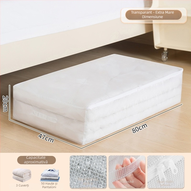 Sac de depozitare sub pat ydz5.4-1, PVC, 40–50 L, tip sertar, protecție împotriva prafului, organizator pentru dormitor