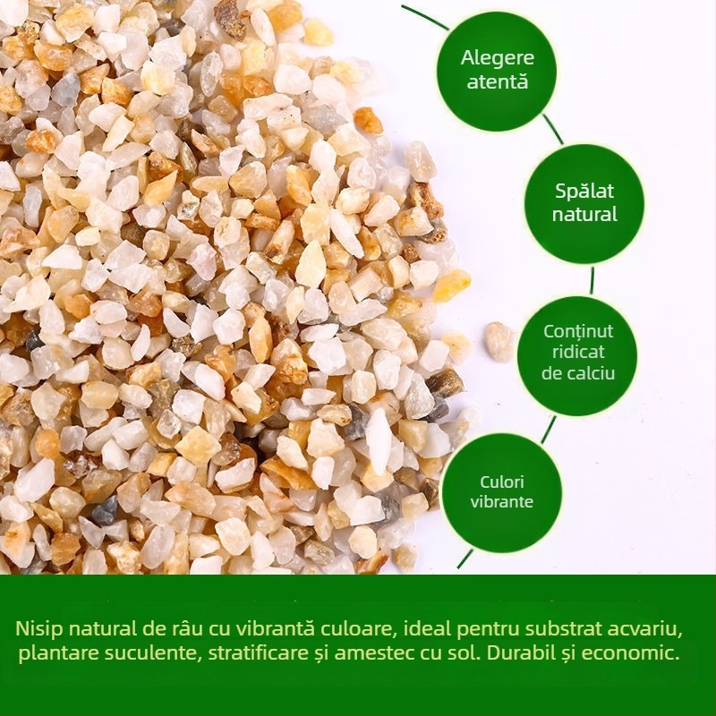 Nisip pentru fundul acvariului – nisip natural cristal, nisip de râu grosier, peisaj stâncos pentru decorarea acvariului