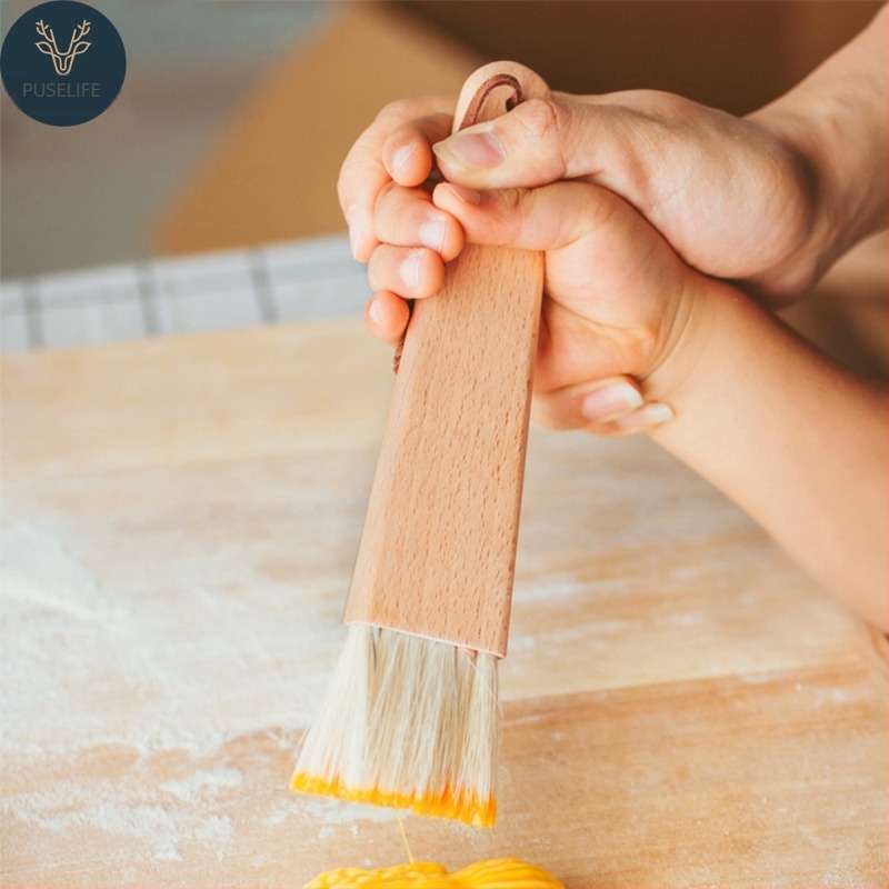 Perie pentru grătar cu păr de porc, mâner din fag japonez, pentru uns cu ulei, stil japonez