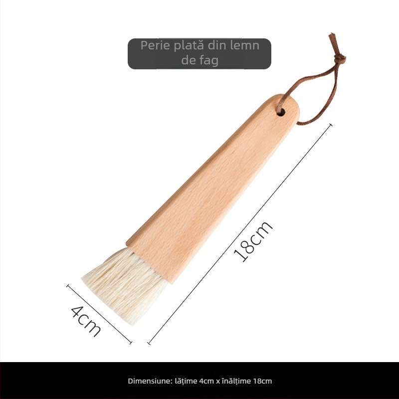 Perie pentru grătar cu păr de porc, mâner din fag japonez, pentru uns cu ulei, stil japonez