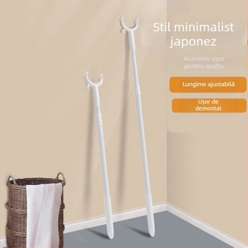 Bară de uscat haine din plastic, extensibilă pentru balcon, portabilă, design modern minimalist