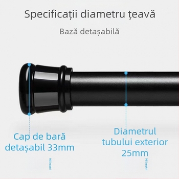 Nothing Tijă telescopică multifuncțională pentru duș, perdea de ușă și garderobă – reglabilă, țeavă din fier, stil modern minimalist, personalizabil