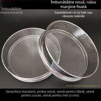 Sită din oțel inoxidabil cu plasă fină, pentru făină, făină de orez, praf de nisip pentru pisici și filtrare nisip