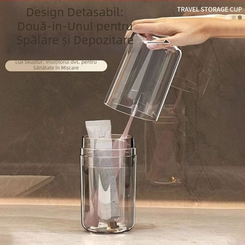 Cupa din plastic pentru călătorii, pentru gură, cupe pentru periuță și pastă de dinți, suport portabil pentru periuță, etanșare ermetică