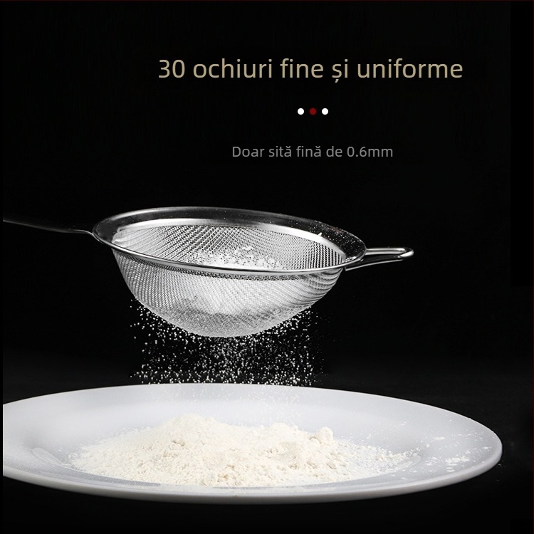 Oțel inoxidabil — ustensilă de bucătărie multifuncțională: sită și lingură filtrantă pentru făină, suc și lapte de soia, filtru pentru spumă