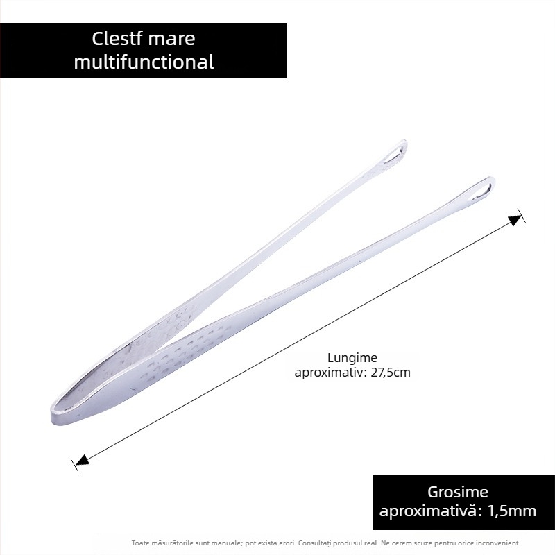 Clips de mâncare cu mâner extensibil, oțel inoxidabil 304, multifuncțional, anti-alunecare, rezistent la ruginire