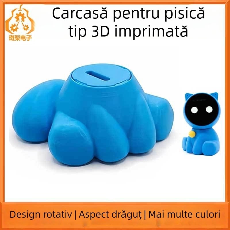 Meow Companion EchoEar Carcasă exterioară pentru pisică, imprimată 3D, rotativă, LCD compatibil