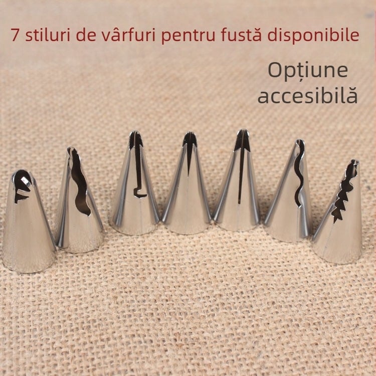 Maifu set de 7 duze patiserie, oțel inoxidabil 304, pentru decorarea cremei, ambalare en gros