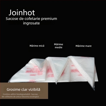 Set de pungi de decorare de unică folosință – mare, mediu și mic, pungi din plastic pentru cremă și dulceață, unelte de cofetărie