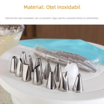 Set de duze pentru decorare, 48 capete din oțel inoxidabil 430, pentru decorarea torturilor și fursecurilor
