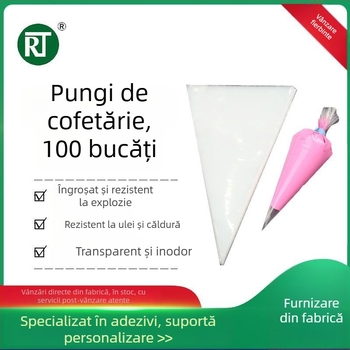 Pungă PE pentru decorare cremă, de unică folosință, 100 bucăți, alimentară, fără miros, ecologic