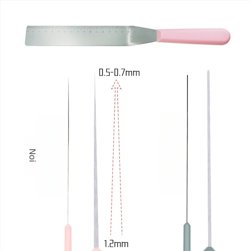 Spatulă pentru decorarea torturilor din oțel inoxidabil, cu scară de măsură și unghi drept de 90°
